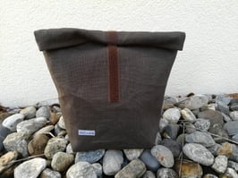 Lunchbag mittelgross Leinen tabak