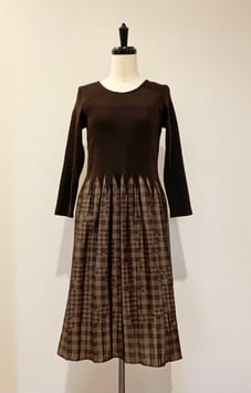 ランダムチェック柄ワンピース