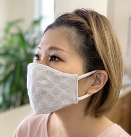 《立体織》夏の爽やかマスク HQ　かご花　￥2,200