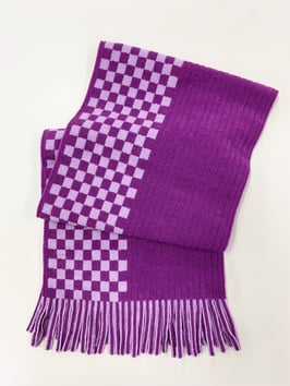 マフラー《 市松模様　パープル(126cm￥4,400／176cm￥6,600) 》