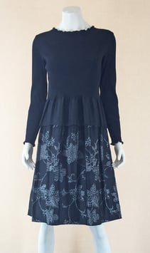 IS-9516-3WF　ペプラム付き花柄ワンピース