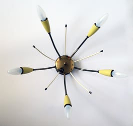 Fünfflammige Deckenlampe aus den 50er Jahren