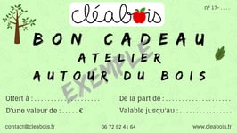 Bon cadeau pour des ateliers