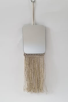 MIROIR  franges ficelle et dorées / MIRROR  twine and gold fringe