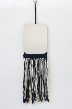 MIROIR franges noires et blanches / MIRROR black and white fringe