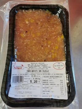 . Farce 100% volaille prête à cuire