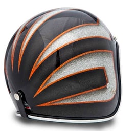 70's HELM Superflakes Glitter Black Silver Scallops Orange