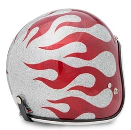 70's HELM Superflakes Glitter Silver Red Flames