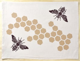 bees and honeycomb kitchen towel