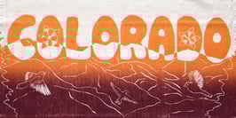 bubble font Colorado kitchen towel