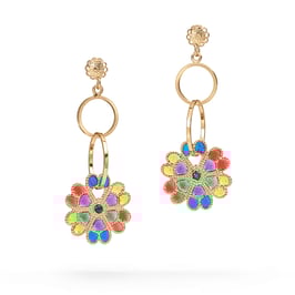 ORECCHINI DOPPIO CERCHIO CON FIORE OR65