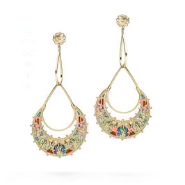 ORECCHINI PENDENTI DOPPIA GOCCIA CON LUNA GRANDE OR64