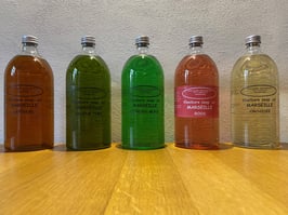Vloeibare Marseille zeep, set van 2 flessen (1000ml per stuk voor navulling)
