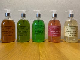 Vloeibare Marseille zeep, set met 2 pompjes (500 ml per stuk)