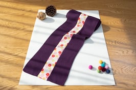 ちりめんマフラー（紫・花柄）