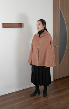 マント（アンバー無地/ペーズリー リバーシブル）