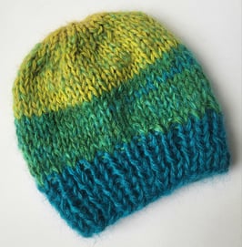 BONNET alpaga, soie, mohair   "EVERGREEN"