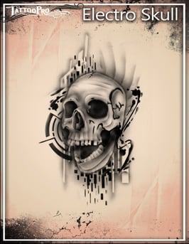 Stencil "Electro Skull"