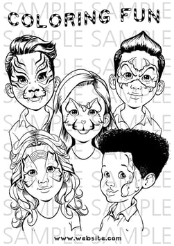 Coloring Page Cute Faces