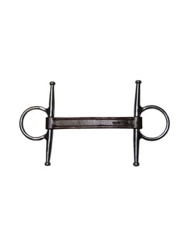 HG Knebeltrense mit flachem Ledermundstück