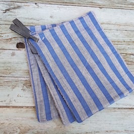 Essuie-tout lavables zéro déchet en coton gris et bleu par 3