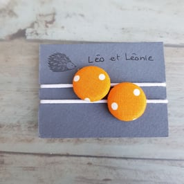Élastique à cheveux orange pois blancs