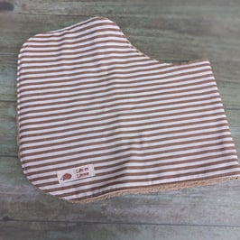 Protège-épaule tissu de coton rayé marron et blanc