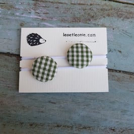 Élastique à cheveux vichy vert foncé