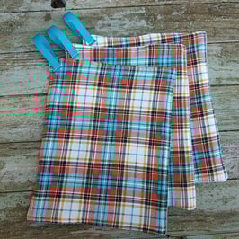 Essuie-tout lavables zéro déchet en coton écossais par 3