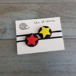 Élastique à cheveux étoiles rouge jaune