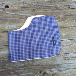 Protège-épaule tissu de coton quadrillé bleu et blanc