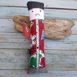 poupée de lavande tissu bordeaux imprimé motifs colorés