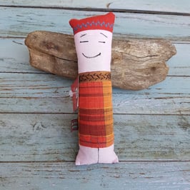Poupée de lavande en madras orange