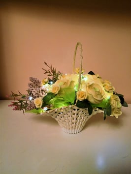 Beleuchteter Rosenkorb Wohndekor Tischdekor Handarbeit Party