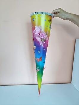 Schultüte bunt mit Blume