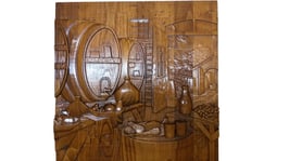 3D Bild aus Holz "Weinkeller" Relief Wanddekor Wohndekor