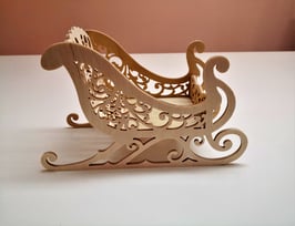 Schlitten aus Holz Süßigkeitenschale Dekoration für Weihnachten
