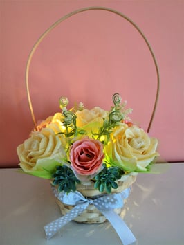 Beleuchteter Rosenkorb Blumen Pflanzen Wohndekor Handmade
