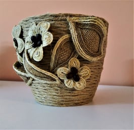 Übertopf für Blumen aus Jute Küchendekor Wohndekor Handmade