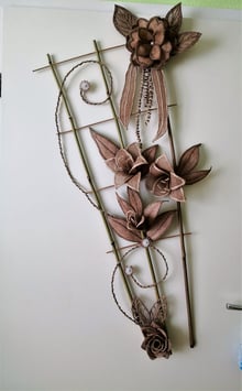 Panno für eine Tür oder Wand aus Jute Wohndekor Wanddekor Handarbeit