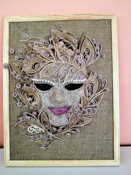 Maske aus Jute Handmade Wohndekor Wanddekor 3D Bild home dekor