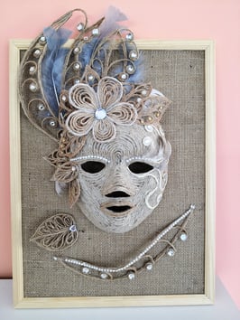 Maske aus Jute Wanddekor home decor Handarbeit
