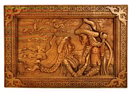 3D Bild aus Holz "Mongolische Nacht" Wanddekor Wohndekor