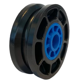 Seilrolle, Durchmesser Ø 52 mm, für Seile bis zu Ø 4 mm mit Gleitlagereinsätzen