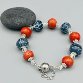 Armband grau-orange