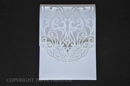 Laser Cut Foldover Pocket Swirl Design Pack of 10