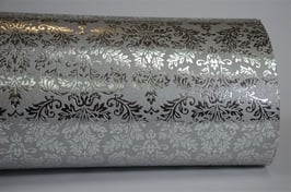 Silver Foil Baroque on Silver ±250gsm pack of 10 sheets, various sizes