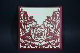 Laser Cut Pocket Rose Design Pack of 10