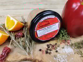 Gekochte Mettwurst im Geleemantel