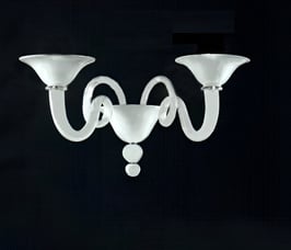 Greg applique di Murano da parete bianca